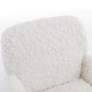 A&A Furniture Rabbit Hair Office Chair With Golden Base, Adjustable
